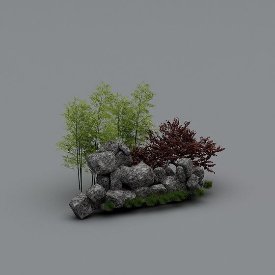 Rock Garden 3D model for Outdoor Scenes