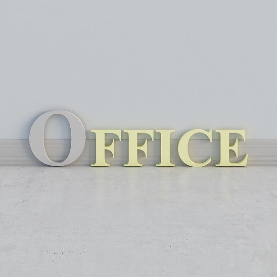 Low-Poly Office Sign 3D model