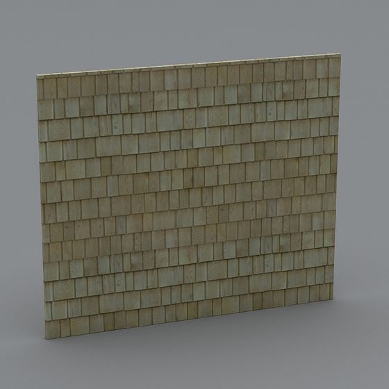 Rustic Shingle Wall 3D model