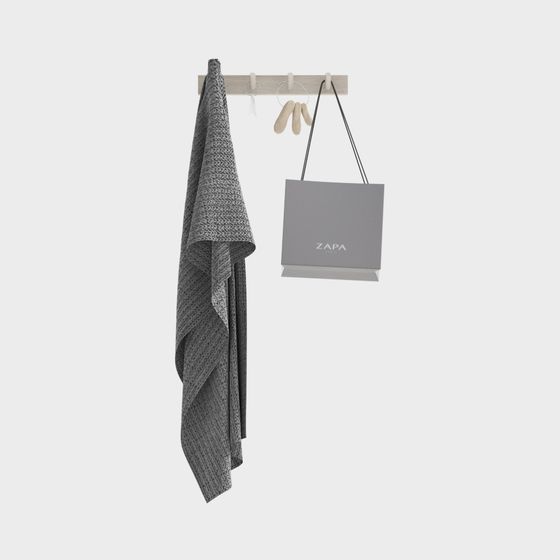 Minimalist Wall Hook with Towel 3D model