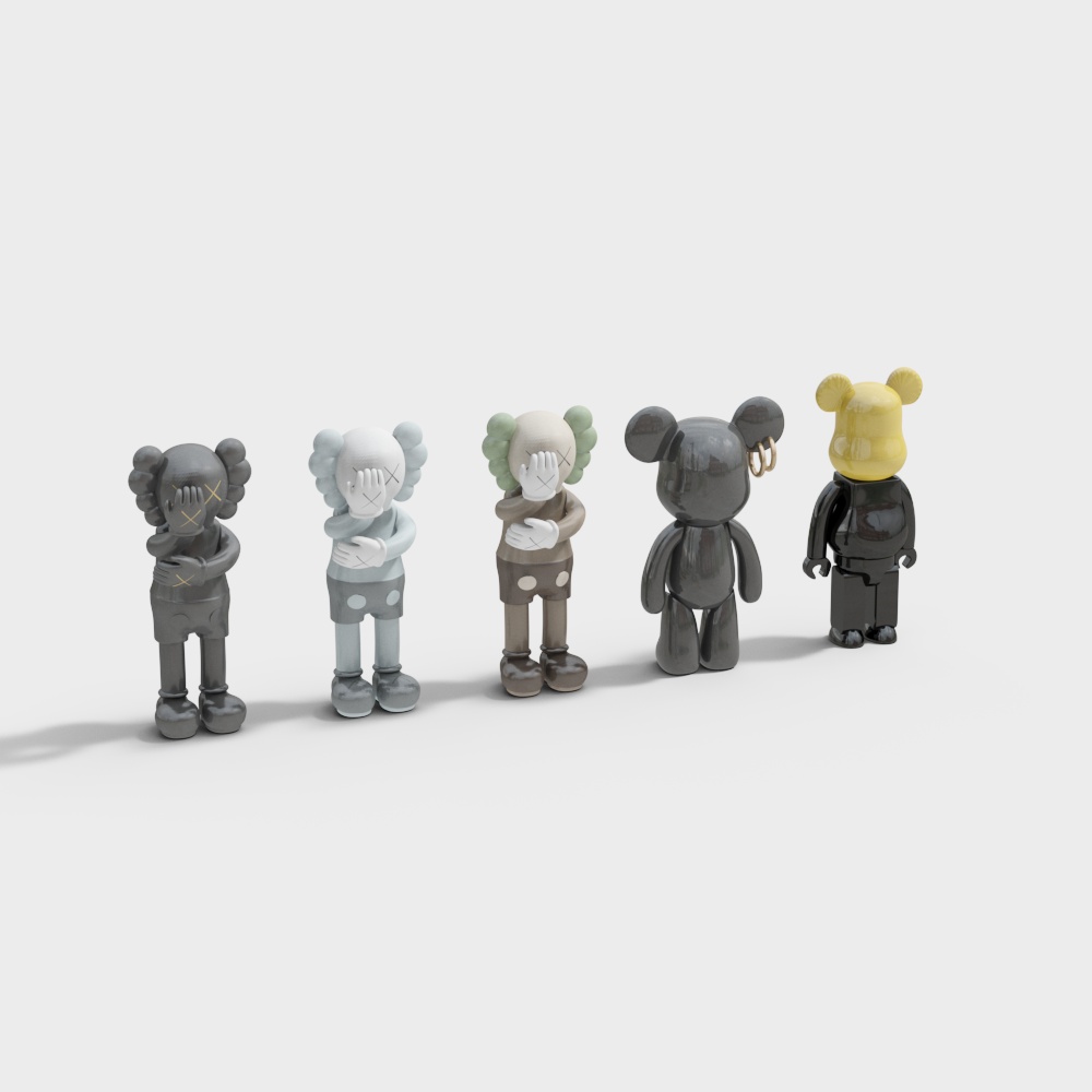 Kaws Inspired Characters 3D Model