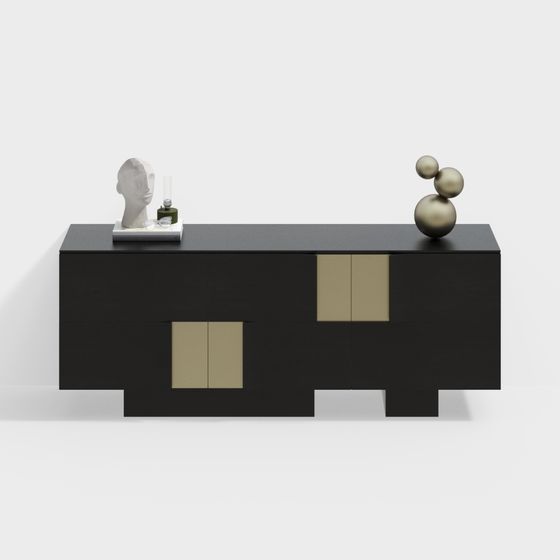 Elegant Minimalist TV Cabinet 3D model