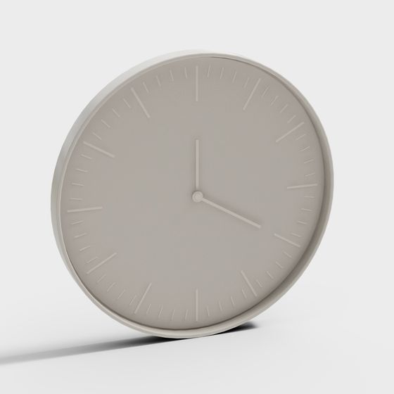Minimalist Low-Poly Clock 3D Model