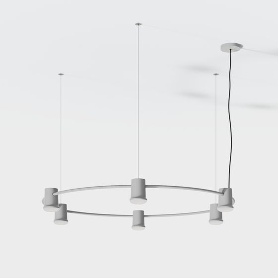 Minimalist Ring Chandelier 3D model