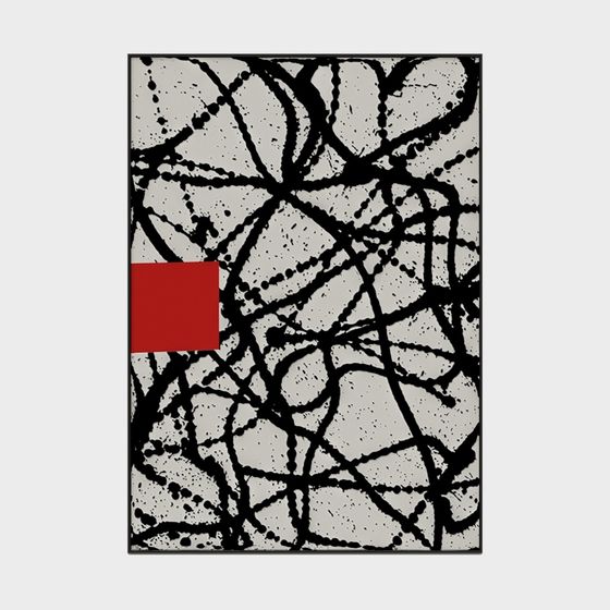Abstract Lines and Red Rectangle 3D model