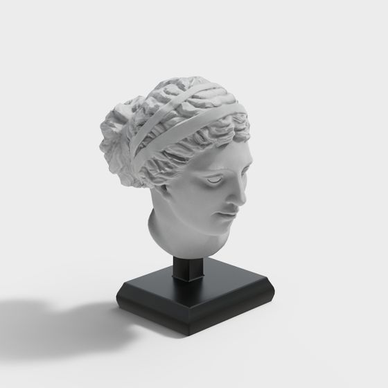 Ancient Goddess Head Sculpture 3D model