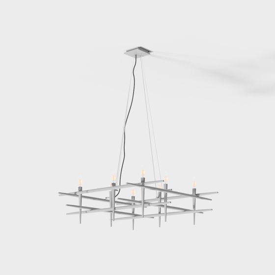 Stylish Low-Poly Chandelier 3D model