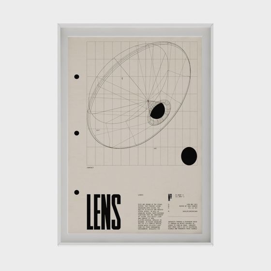 Lens Blueprint Low Poly 3D model