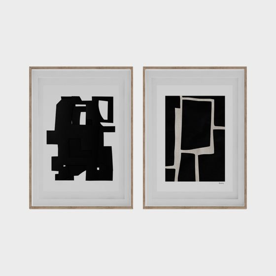 Geometric Light and Shadow Diptych 3D model