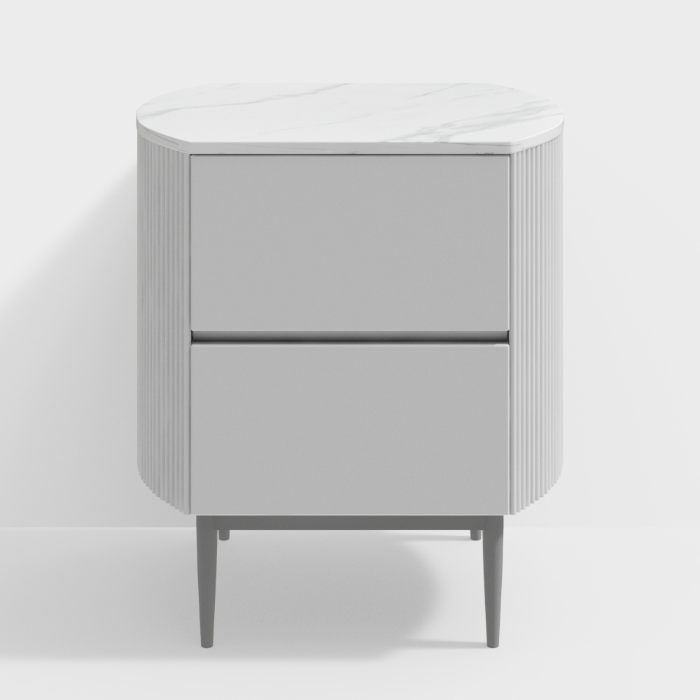 Rudai R-CTG-039 White Two-Drawer Sideboard No external handle
