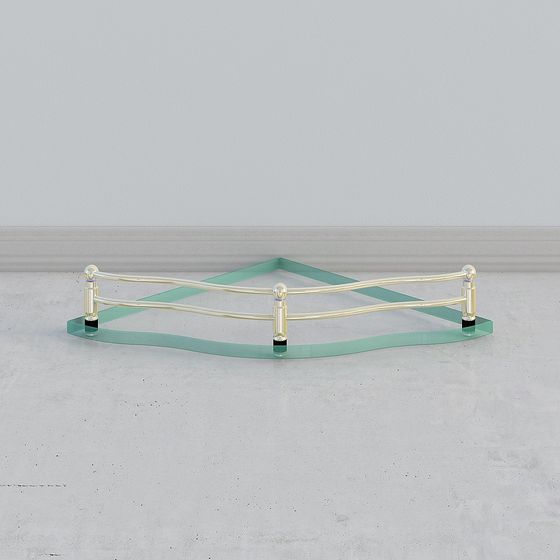 Elegant Glass Corner Shelf 3D model