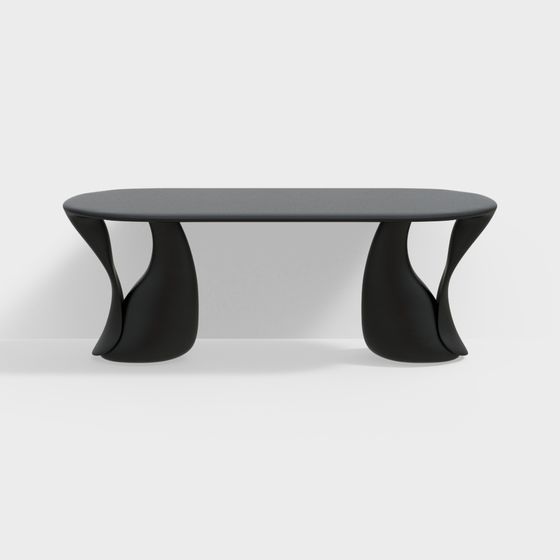 Sleek Streamlined Dining Table 3D model