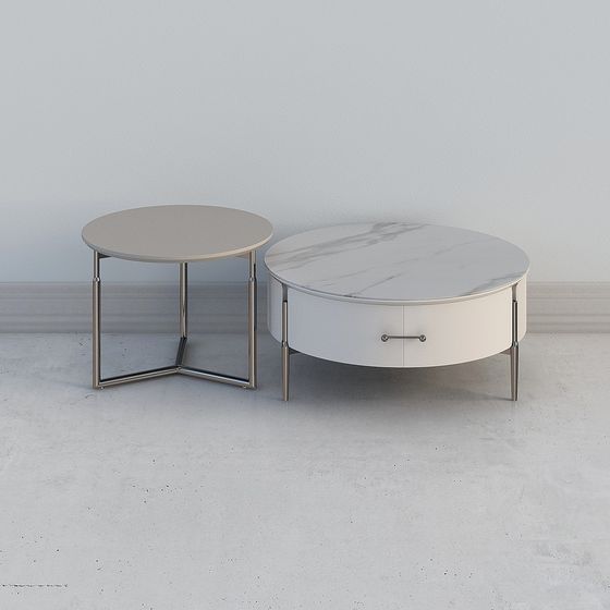 フリウデッテ R-CJ-166 ホワイトストライプ 大小コーヒーテーブル