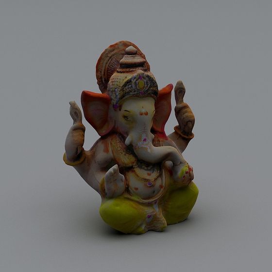 Vibrant Ganesha 3D model for Creative Projects