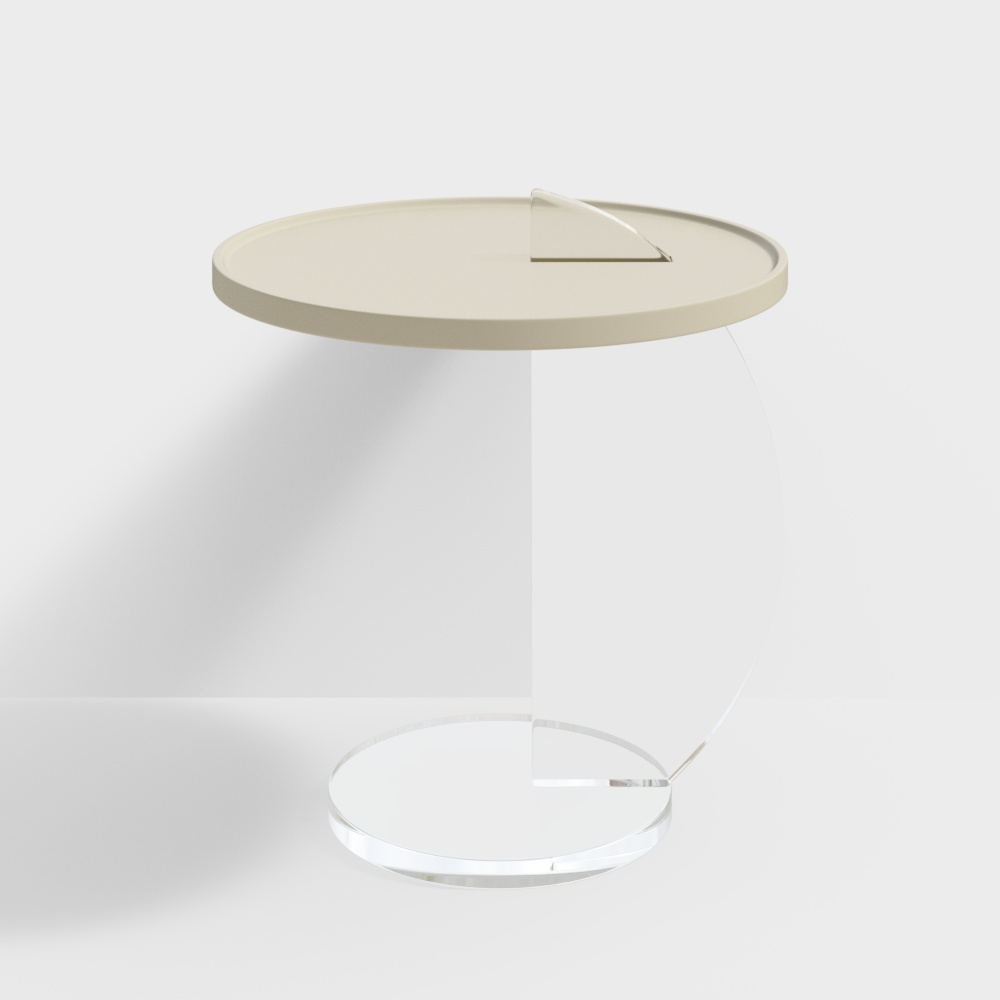 Transparent Round Table 3D model for Modern Interiors
