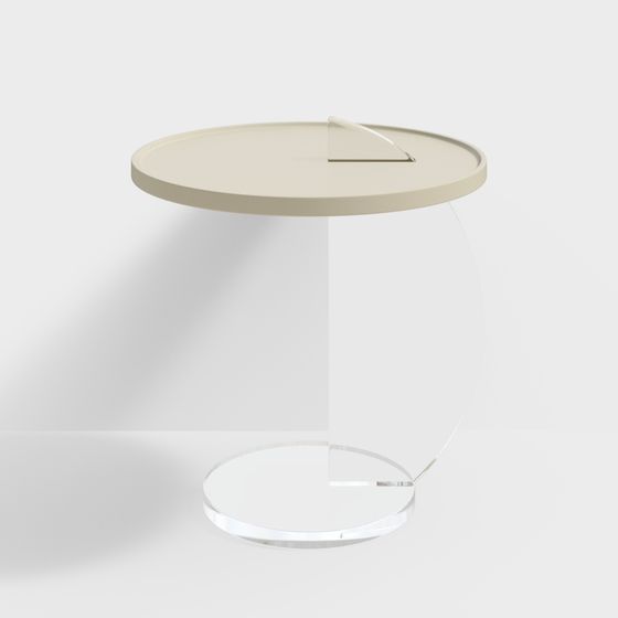 Transparent Round Table 3D model for Modern Interiors