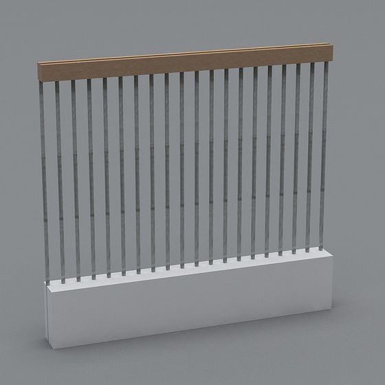 Elegant Metal Railing 3D model for Modern Spaces