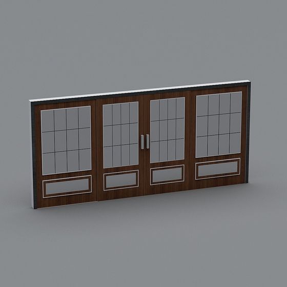 Modern Glass Panel Door 3D model