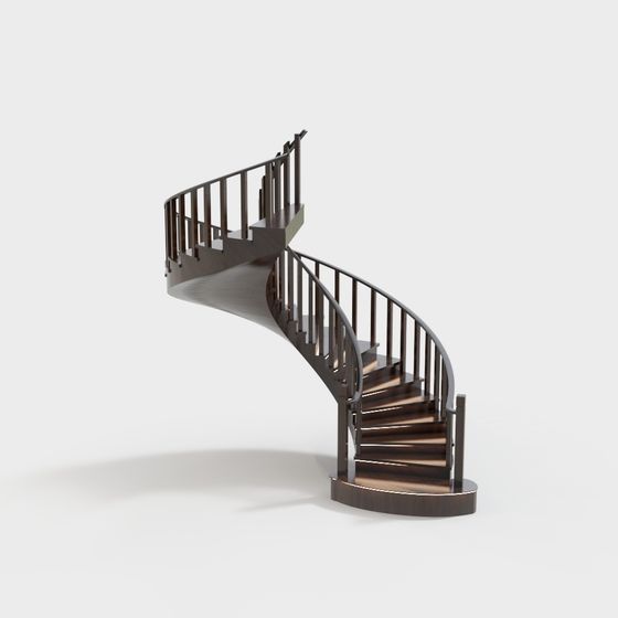 Elegant Low-Poly Spiral Staircase 3D model