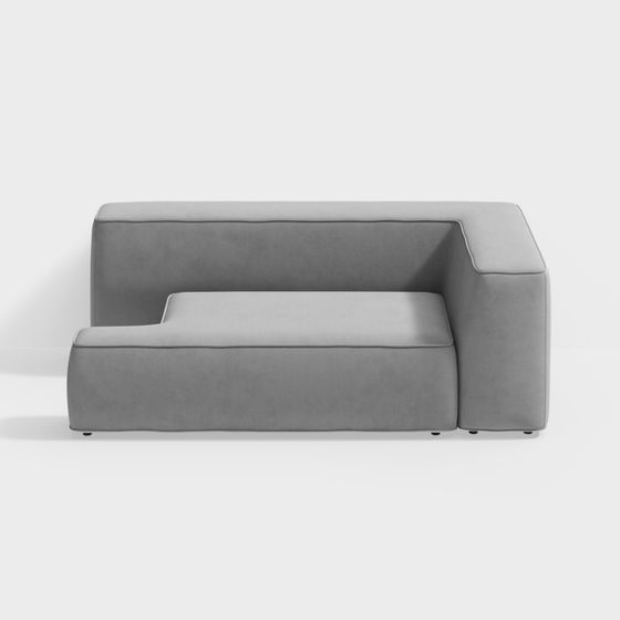 Elegant Gray Sofa 3D model for Modern Interiors
