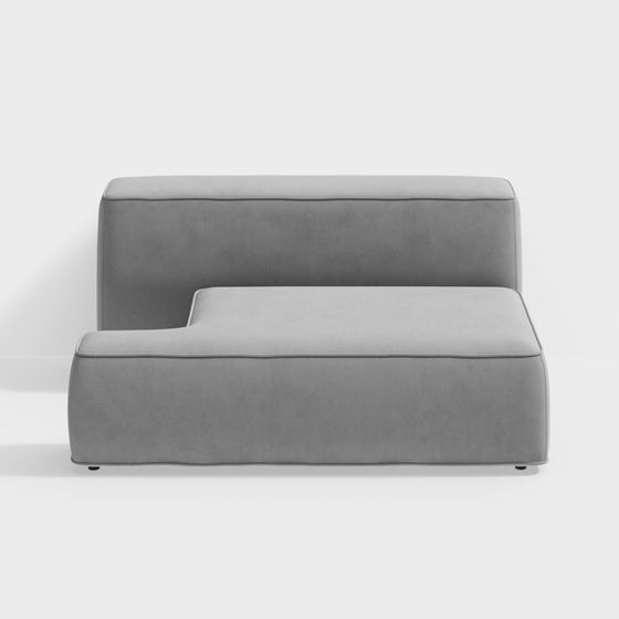 Chic Gray Sofa 3D model for Contemporary Spaces