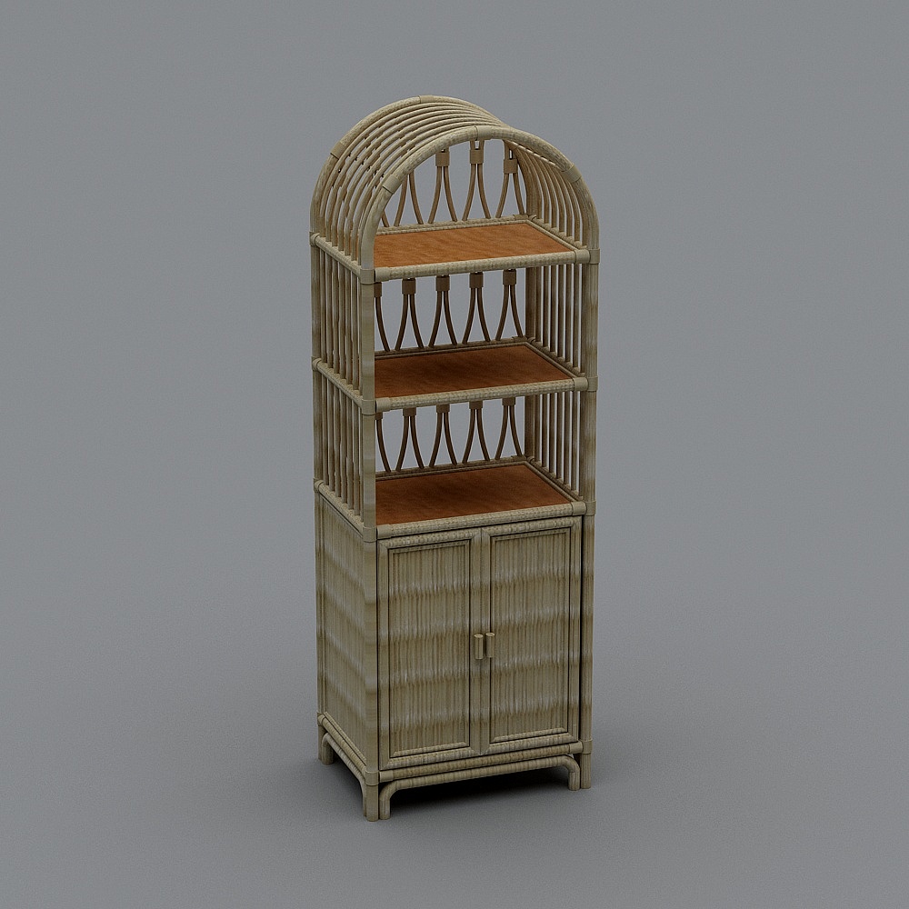 Rattan rack with door