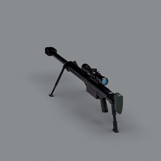 Low Poly Sniper Rifle 3D model