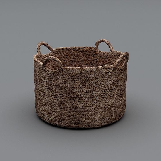 Low Poly Woven Basket 3D Model