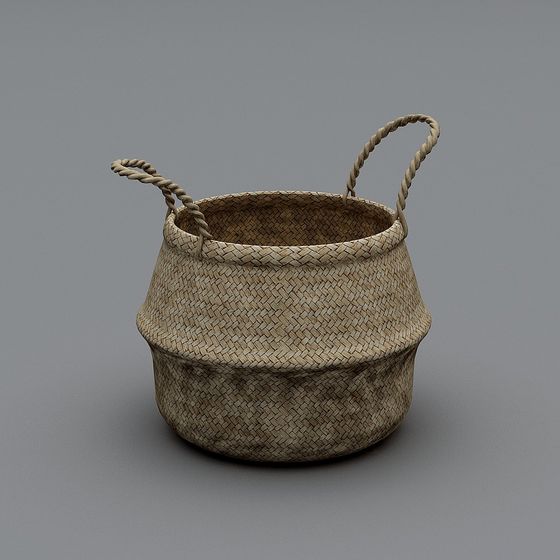 Traditional Woven Basket 3D model for Creative Projects