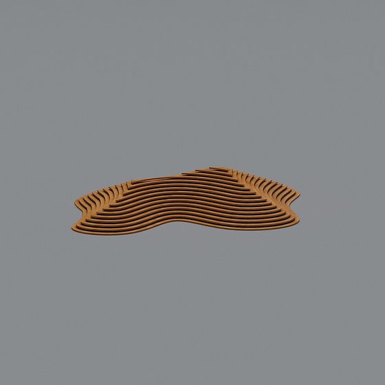 Wavy Wooden Plank 3D model