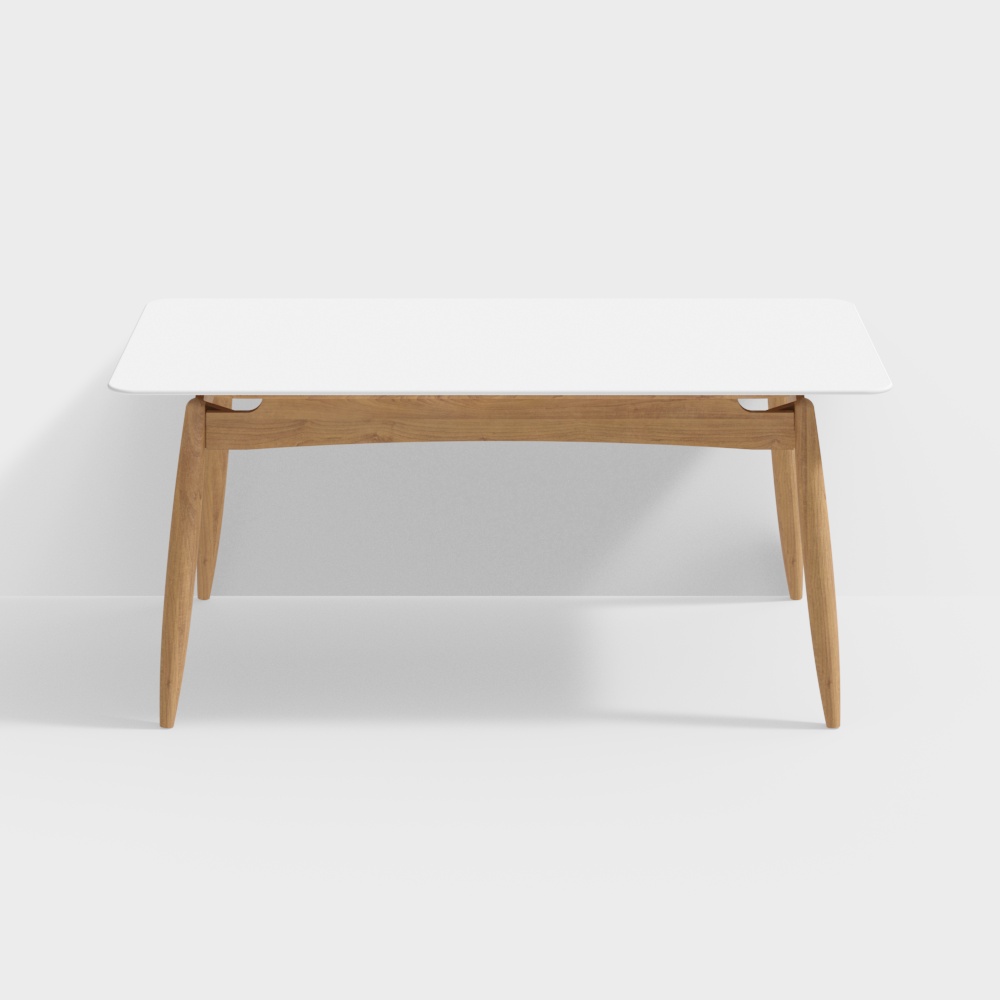 Van House Furniture - Canon Dining Table - 1800 Frost Morning White - Cherry Wood