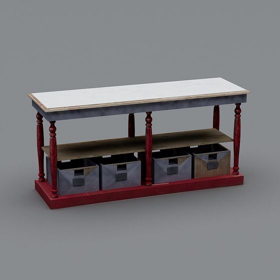 Vintage Style Storage Shelf 3D model