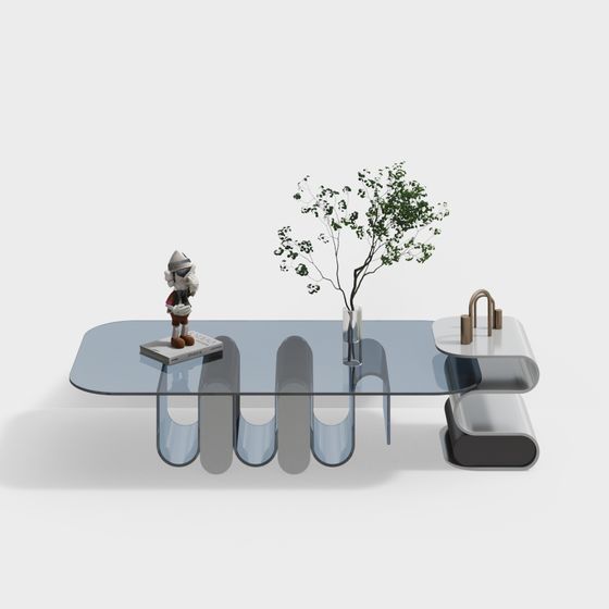 Streamlined Glass Table 3D model