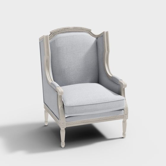 Stylish French Armchair 3D model for Creative Spaces