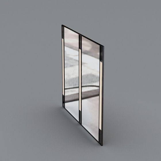 Elegant Glass Door 3D model for Modern Spaces