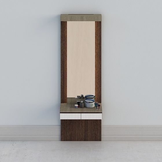 Stylish Bathroom Mirror Cabinet 3D model for Modern Spaces