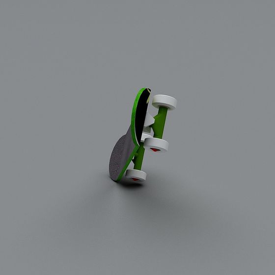 Vibrant Low-Poly Skateboard 3D Model