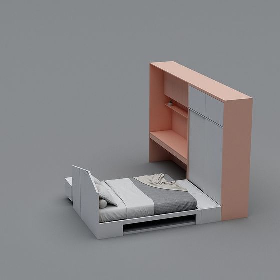 Stylish Invisible Bed 3D model for Modern Living