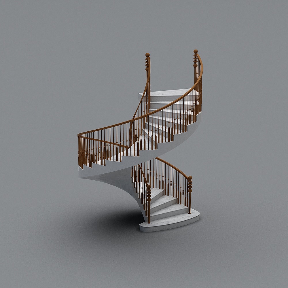 Elegant Spiral Staircase 3D model