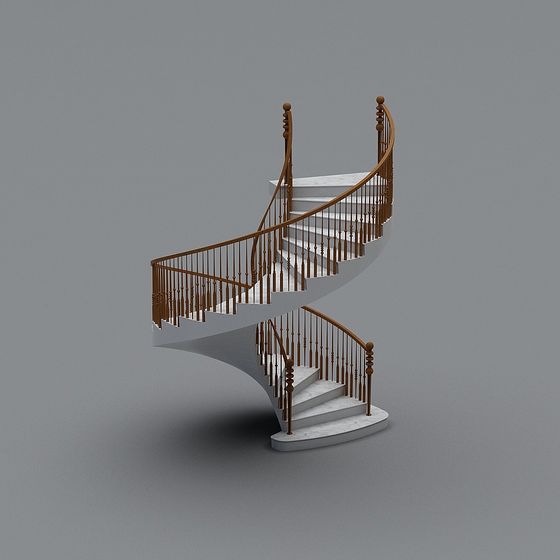 Elegant Spiral Staircase 3D model