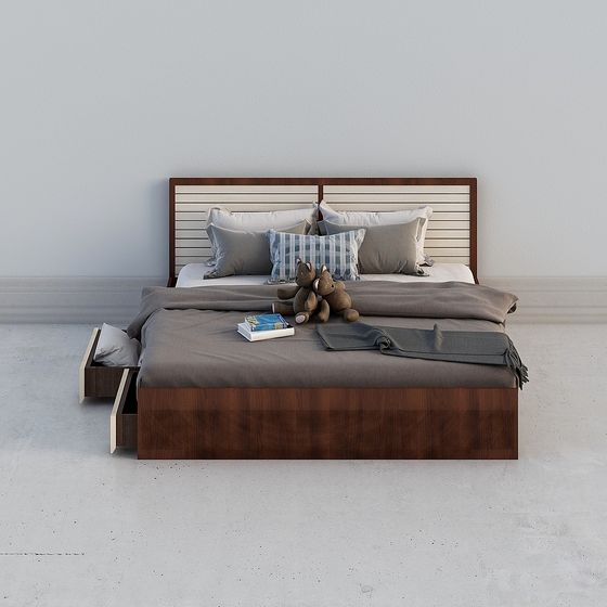 Modern Minimalist 3D Bed Model