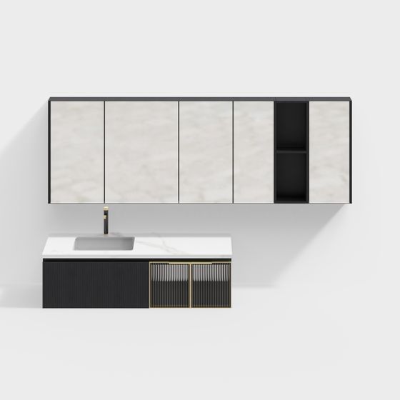 Urban Minimalist Bathroom Cabinet 3D model