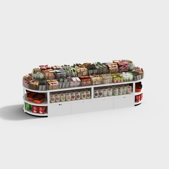Modern Supermarket Shelf Display 3D model