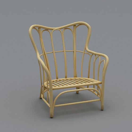 Stylish Rattan Chair 3D model