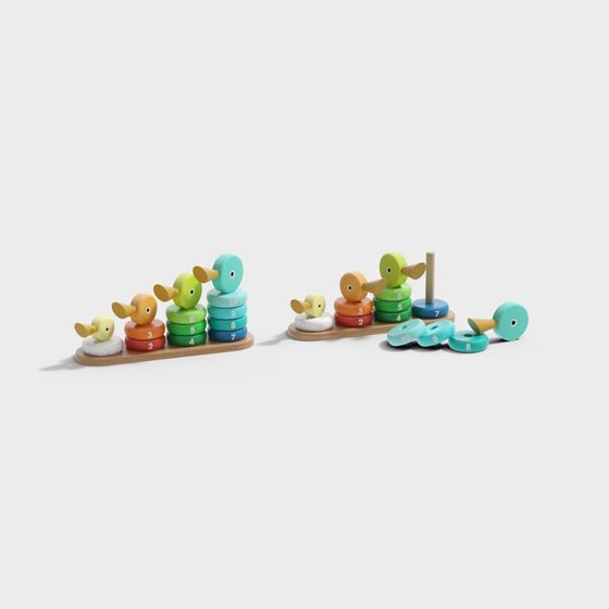 Colorful Duck Building Blocks 3D Model for Creative Projects
