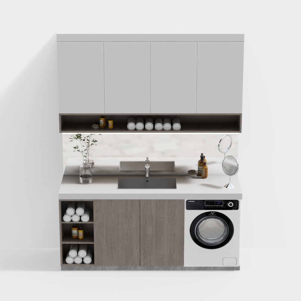 Modern balcony washing machine cabinet