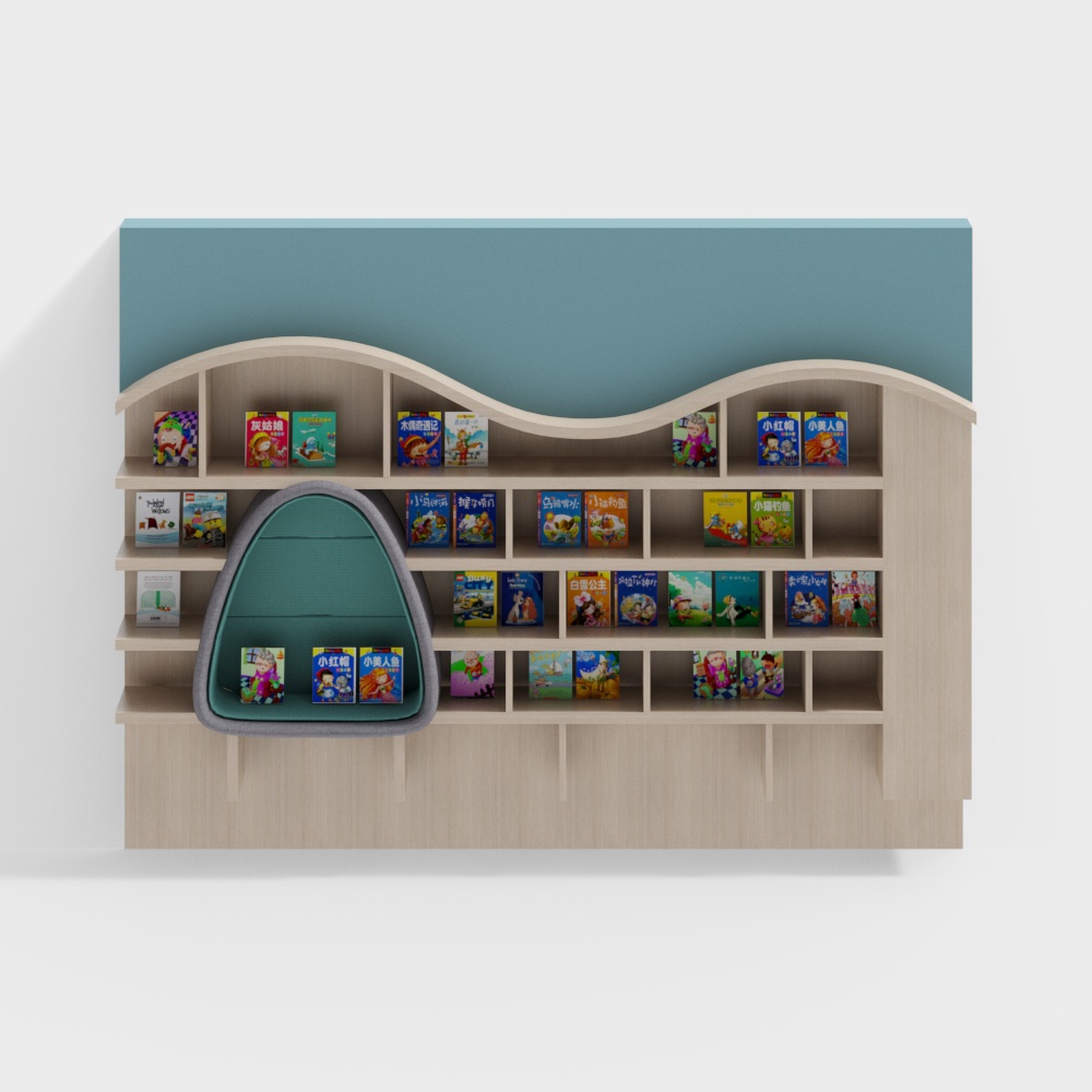 Pared de fondo para estantería de jardín de infantes