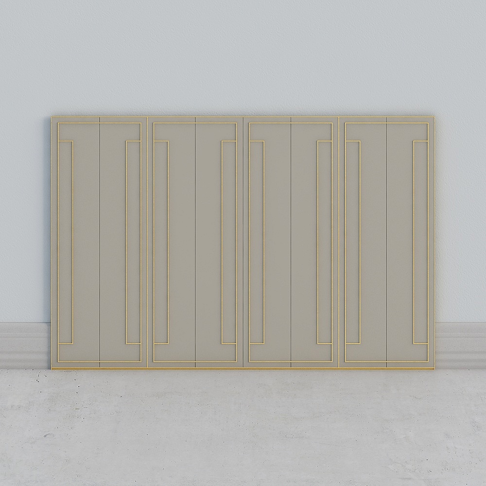 Elegant Low-Polygon Wall Panel 3D model