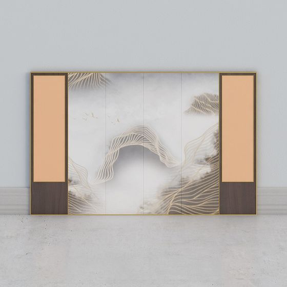 Mist Mountain Folding Screen 3D model for Creative Projects