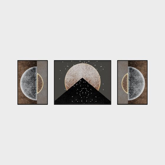 Lunar Phases Triptych 3D model